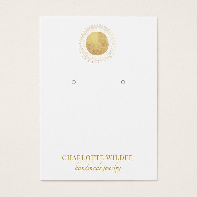 Gold Foil Circle Earring Display Card (Front)