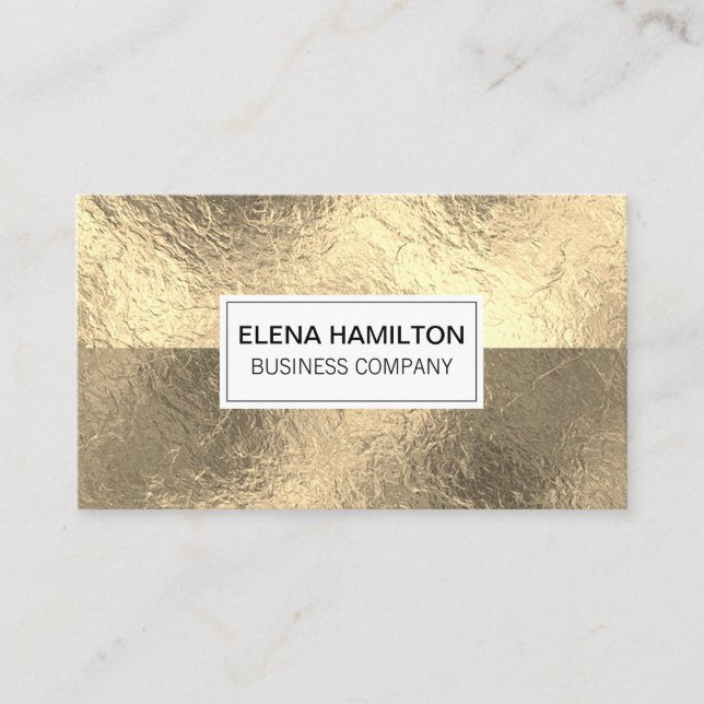 Gold Foil Colour Block Business Card (Front)