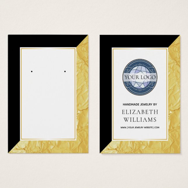 Gold Foil Colour Block Earring Display Cards (Front & Back)