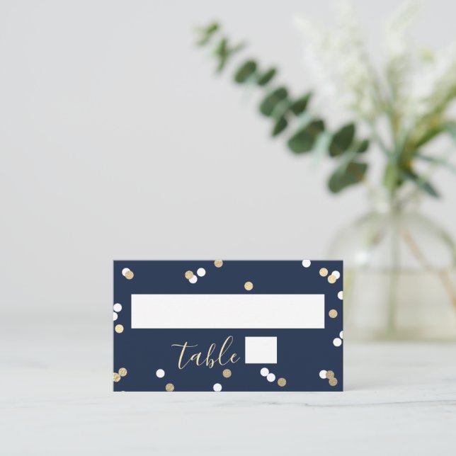 Gold Foil Confetti Bridal Shower Place Card (Standing Front)