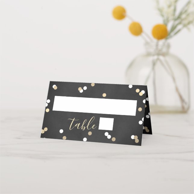 Gold Foil Confetti Bridal Shower Place Card (Front)