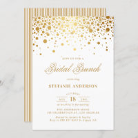 Gold Foil Confetti Dots Bridal Brunch