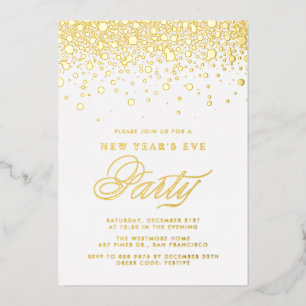 Gold Foil Confetti Dots New Year's Eve Party