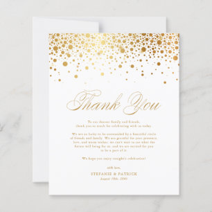 Gold Foil Confetti Dots Wedding Thank You Card