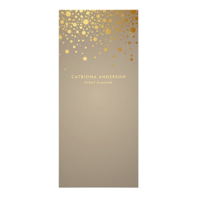 Gold Foil Confetti Modern Business Rack Card (Front)