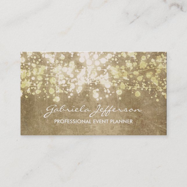 Gold Foil Confetti Vintage Elegant Business Card (Front)