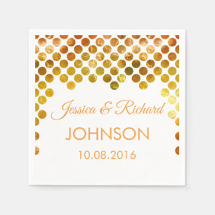 gold foil confetti wedding napkin