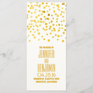 Gold Foil Confetti Wedding Programs Programme