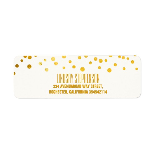 Gold Foil Confetti Wedding Return (Front)