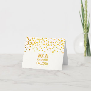 Gold Foil Confetti Wedding Thank You Card