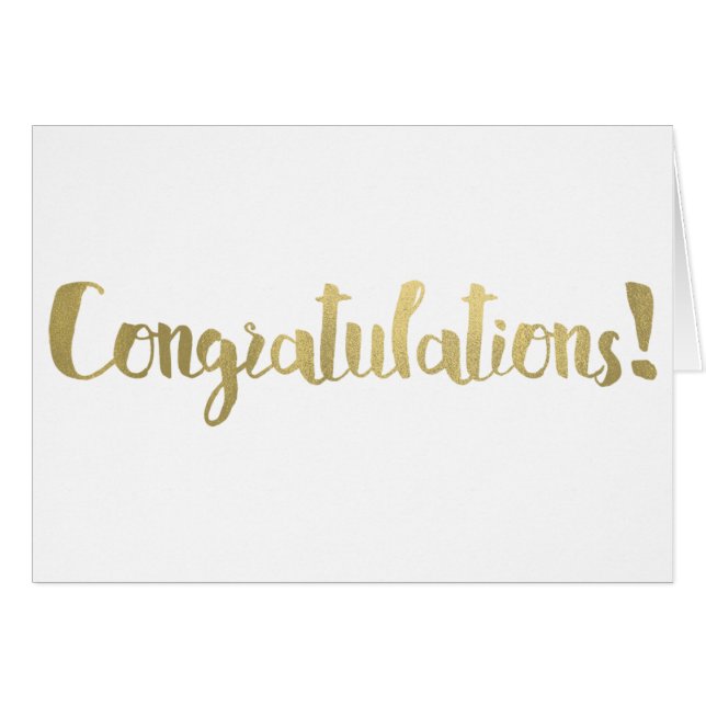 Gold Foil Congratulations Modern Script Thank You (Front Horizontal)