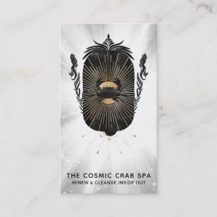 *~* Gold Foil Crab Moon Nautical Mermaids Business Card