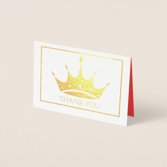 Gold Foil Crown Mini Card-Thank You Card (Front)