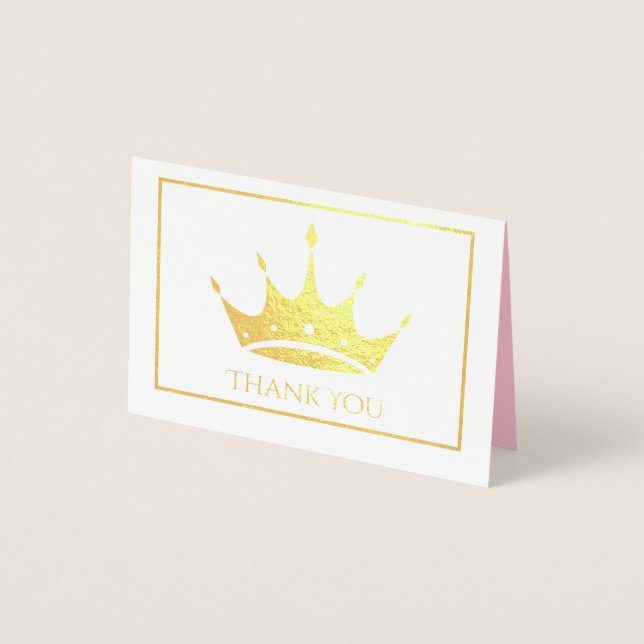 Gold Foil Crown Mini Card-Thank You Foil Card (Front)