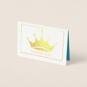 Gold Foil Crown Mini Card-Thank You Foil Card