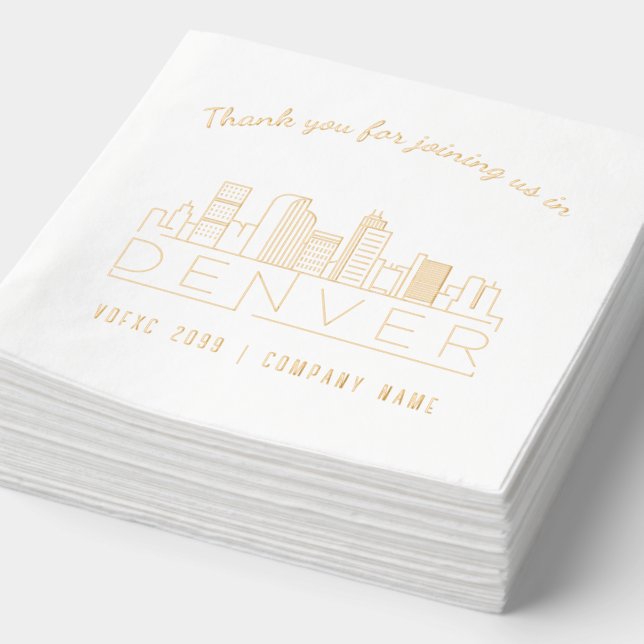 Gold Foil Custom Denver Corporate Event Napkins (Detail)