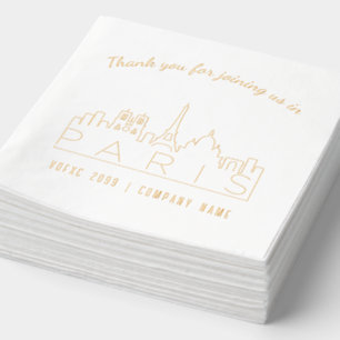 Gold Foil Custom Paris Corporate Event Napkins