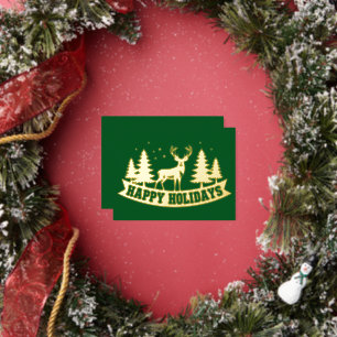 Gold Foil Deer Christmas Card