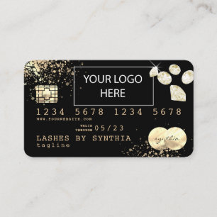 Gold Foil diamonds Credit Card add your logo