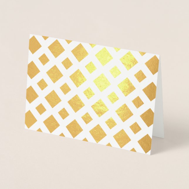 Gold Foil Diamonds on White Lattice Foil Card (Front)