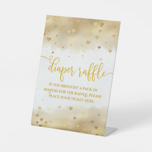 Gold Foil Diaper Raffle Entrance Pedestal Sign