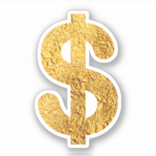 Gold foil dollar symbol