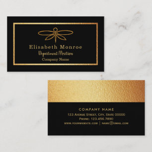 Gold Foil Dragonfly - Business Card