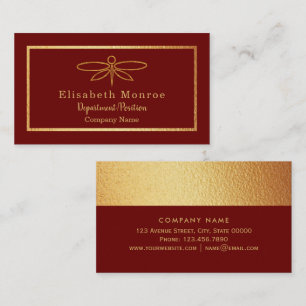 Gold Foil Dragonfly - Business Card