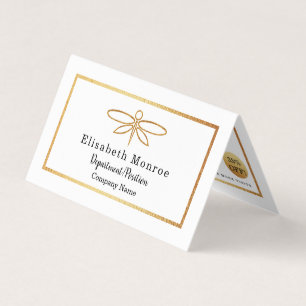 Gold Foil Dragonfly - Double Loyalty Business Card