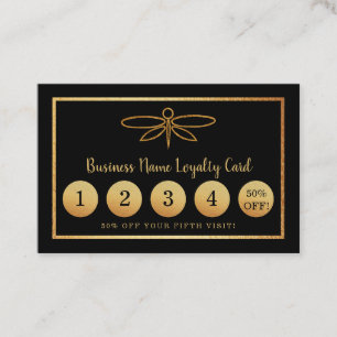 Gold Foil Dragonfly - Loyalty Card