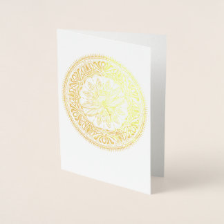 Gold Foil Dragonfly Mandala greeting card