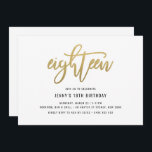 Gold Foil Effect 18th Birthday Invitation<br><div class="desc">This 18th birthday party invitation features an eye catching gold foil 'eighteen' text. Please note that the gold foil is a texture only, not real foil. For more advanced customisation of this design, e.g. changing layout, font or text size please click the "CUSTOMIZE" button above. Please contact me for any...</div>