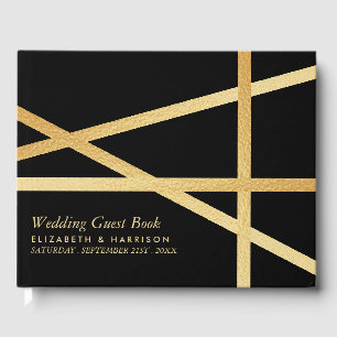 Gold Foil Effect Geometric Style Wedding Guest Book