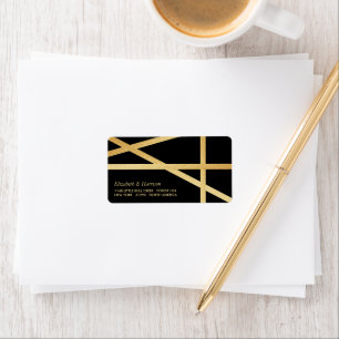 Gold Foil Effect Geometric Style Wedding Label