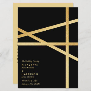 Gold Foil Effect Geometric Style Wedding Programme
