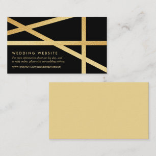 Gold Foil Effect Geometric Style Wedding Website Enclosure Card