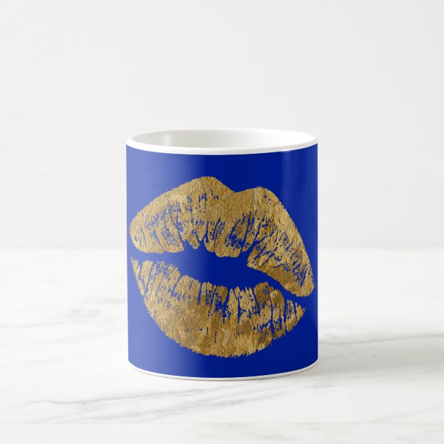 Gold Foil Effect Kiss Coffee Mug (Center)