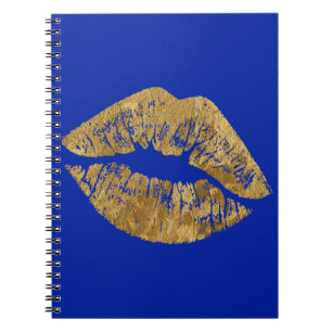 Gold Foil Effect Kiss Spiral Notebook