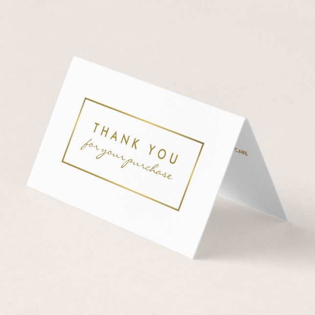 Gold Foil Effect Logo/Picture Thank You Card (Front)
