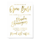 Gold Foil Effect Our Wedding Has An Open Bar Sign