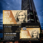 Gold Foil Effect Political Campaigner Advertising Flyer<br><div class="desc">Gold Foil Effect Political Campaigner Advertising Flyer by The Business Card Store.</div>