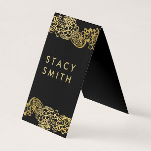 Gold Foil Elegant Floral Pattern Business Card