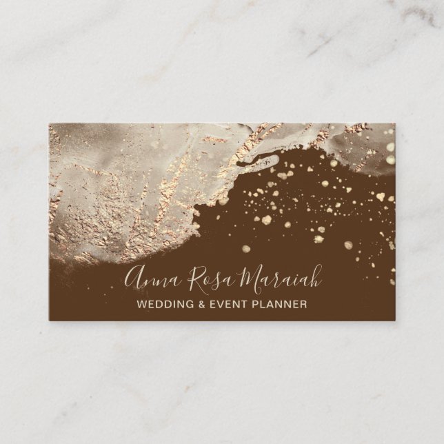 *~* Gold Foil Elegant Glitter Beauty Wedding  Business Card (Front)