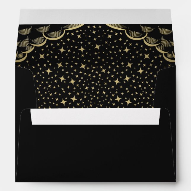 Gold Foil Elegant Tarot Card Wedding Envelope (Back (Bottom))