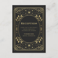 Gold Foil Elegant Tarot Reception Enclosure Card