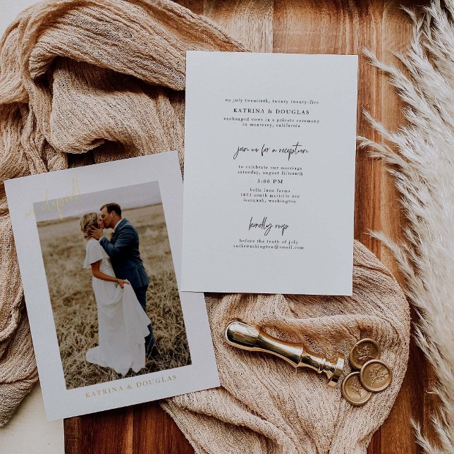 Gold Foil Elopement Wedding Announcement Photo (Creator Uploaded)
