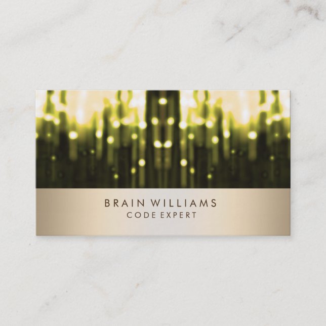 Gold Foil Faux Confetti Web Professional Elegant Business Card (Front)