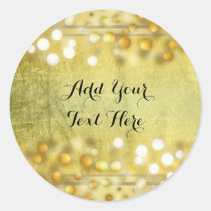 Gold Foil Faux Glitter Customise Classic Confetti Round Sticker