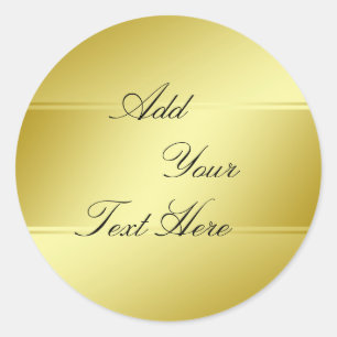 Gold Foil Faux Glitter Customise Classic Round Sticker