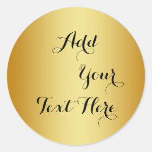Gold Foil Faux Glitter Customise Classic Round Sticker